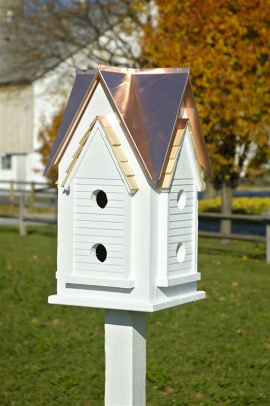 Heartwood Victorian Martin Mansion, Shiny Copper Roof, White